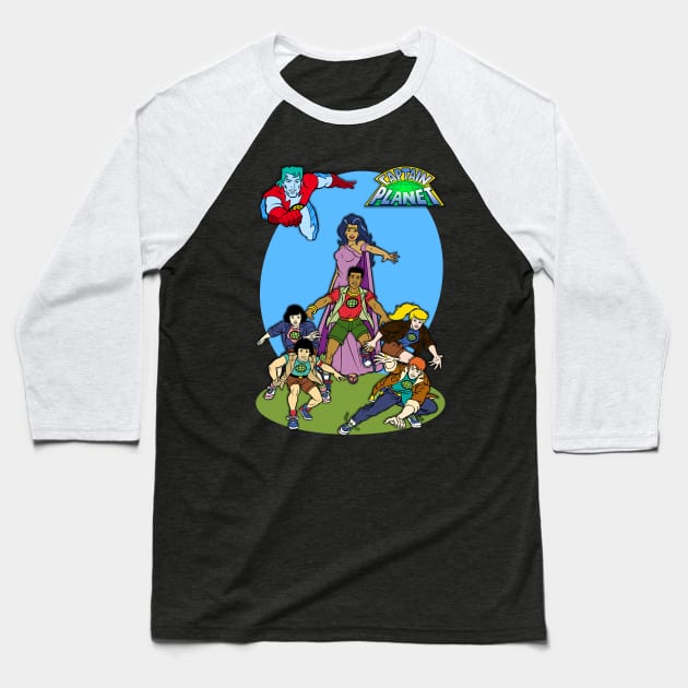 Captain Planet Group 2 Baseball T-Shirt by BigOrangeShirtShop